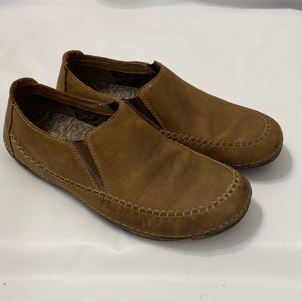 Johnson and Murphy brown leather slip on loafers men’s shoes size 8
